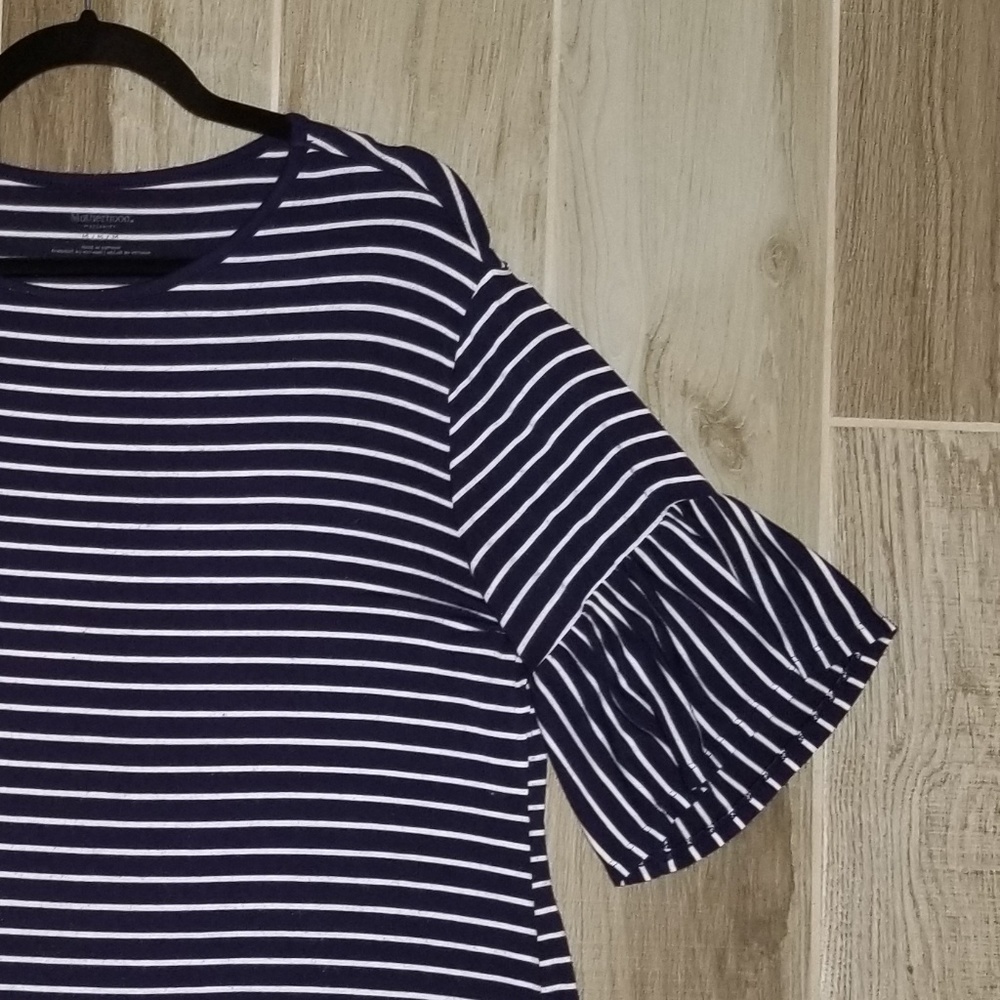 Bell sleeve striped maternity top